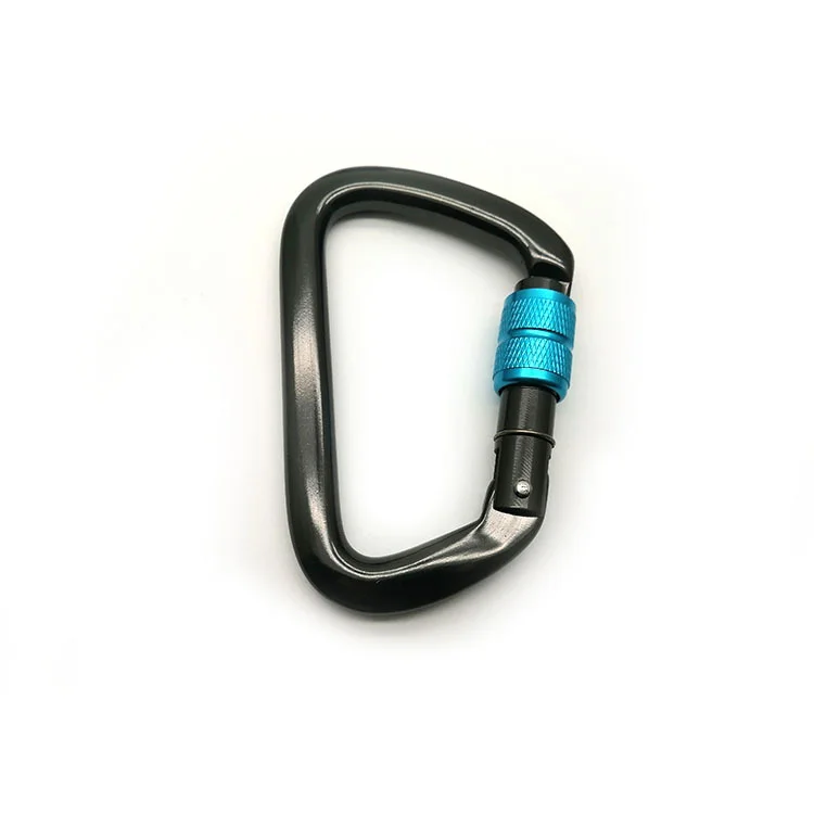 BT-L02 25KN Black 7075 Tension Carabiner Outdoor Snap Hooks Locking Carabiner Hook Custom Climbing Carabiner
