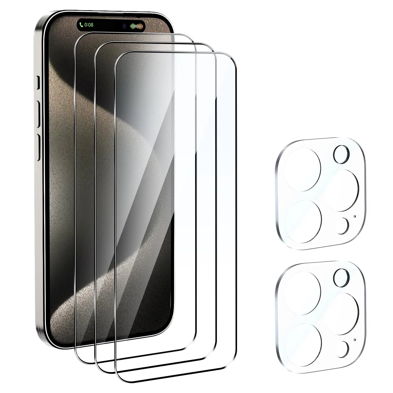 Clear 9h Tempered Glass Screen Protector for Iphone 15