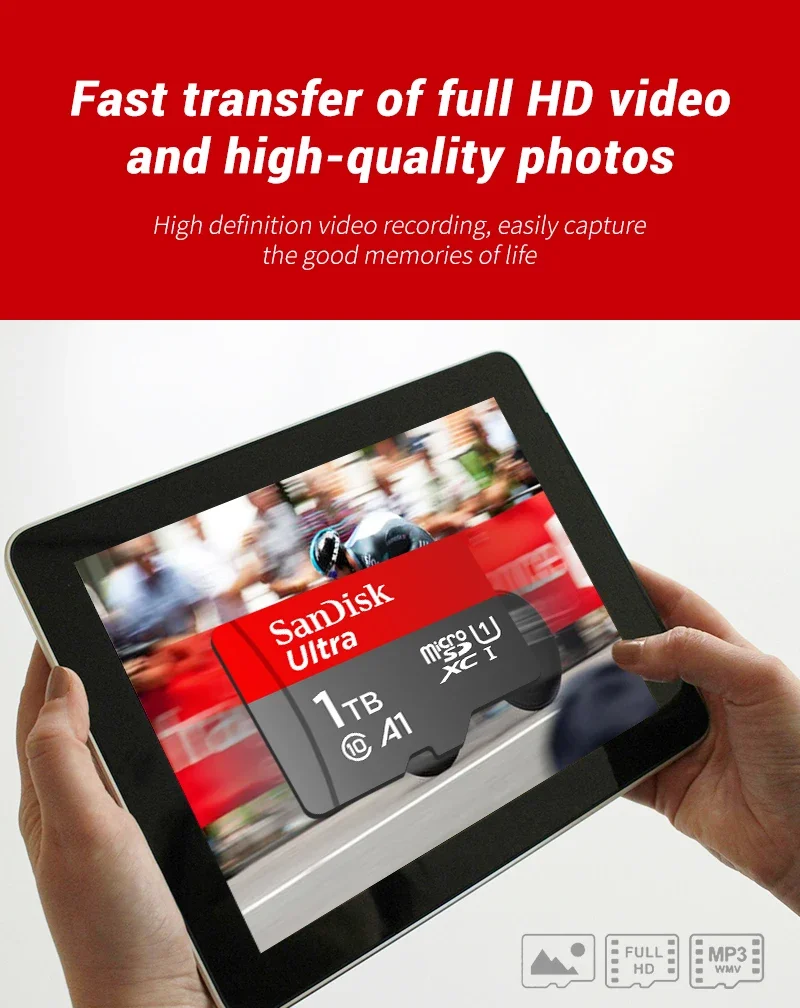 SanDisk Micro SD Card C10 32GB 64GB 128GB 256GB 512GB up to 150MB/s Microsd Memory Card 1TB A1 Flash TF Card for Phone