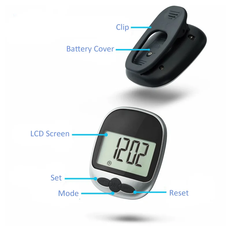 J&R Amazon Smallest Cheap 99999 Steps Counter Shoe Waist Walking Running Electronic Digital Pedometer for Man Woman Kids