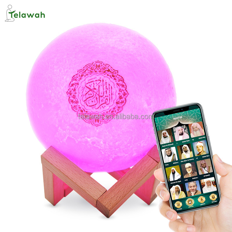 Telawah Исламский Коран сенсорный 3D лунный светильник Портативный Коран детский динамик плеер