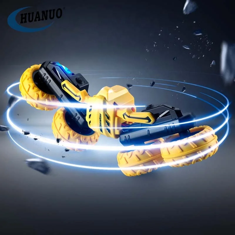 Double Sided Rc Car 2.4GHz 4WD Butterfly Swing Arm Rotating Rc Stunt Twist Car Toys with Lights&Music
