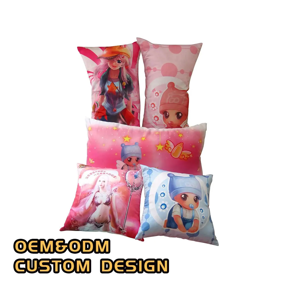 Anime Game Merchandise Custom Printed Knitted Plush Eco-Friendly Non-Toxic Pillowcase 40*70 Custom Logo for Home Hotel Wholesale