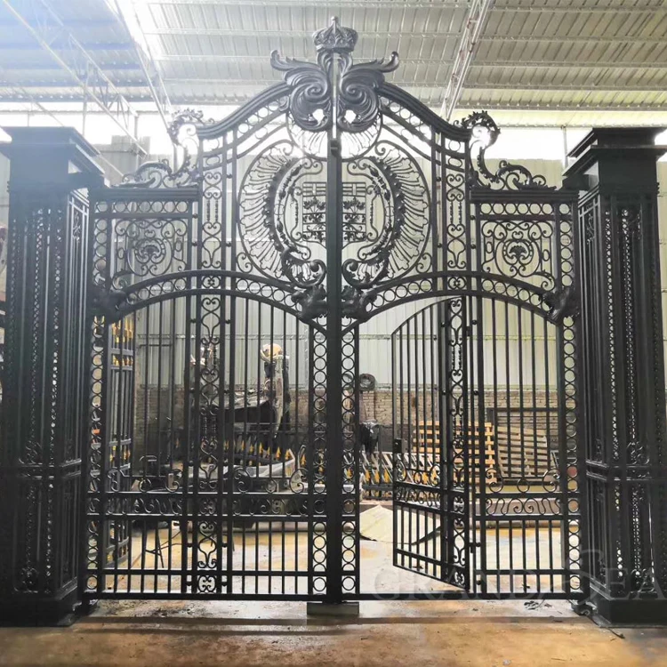 2021 Latest Design Iron Gate Wrought Design Hot Dip Galvanized Wrought Iron Door for Gate