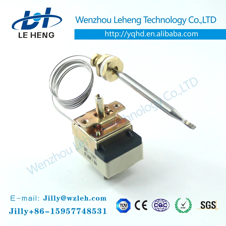 Adjustable Capillary Bulb Thermostat For Toaster Oven Temperature