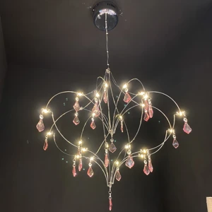ECOJAS New Modern Design Light Cube Crystal Chandelier for Villa Hotel Living Room Glass Pendent Light