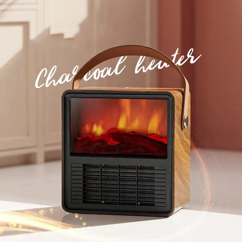 New Retro Feeling Heater Household Small Desktop Electric Heater Simulation Flame Portable Heater Winter Atmosphere Feeling 6