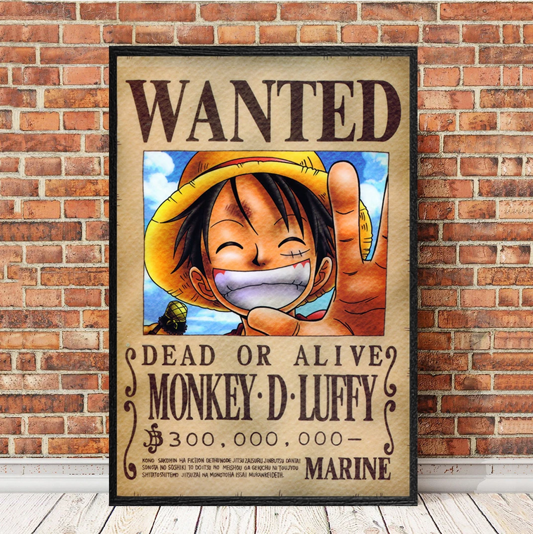 DraggmePartty Anime Poster One Piece Luffy Wanted Poster Paper Wall Decor  Living Room Bedroom Home Decoration - Walmart.com