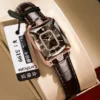 785 Rose Gold Brown Leather Belt