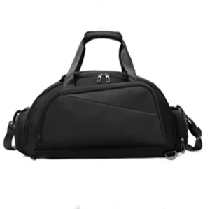 Black Travel Bags Featuring Dry-Wet Separation Design for Men Women