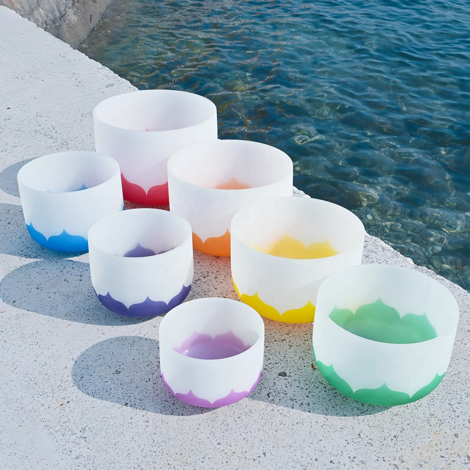 Успех 7 чакральную полный мелодий хрустальные поющие чаши кварцевые 440 Гц 432 с украшением в виде кристаллов настроены чехлом для