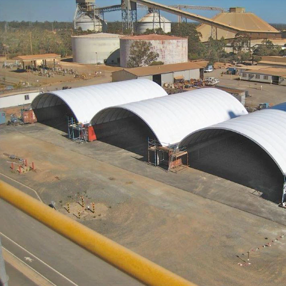 Customized 40FT Container Shelter PVC Cover Steel Structure Container Metal Dome Shelter 4040 6040 Waterproof Pvc Coated