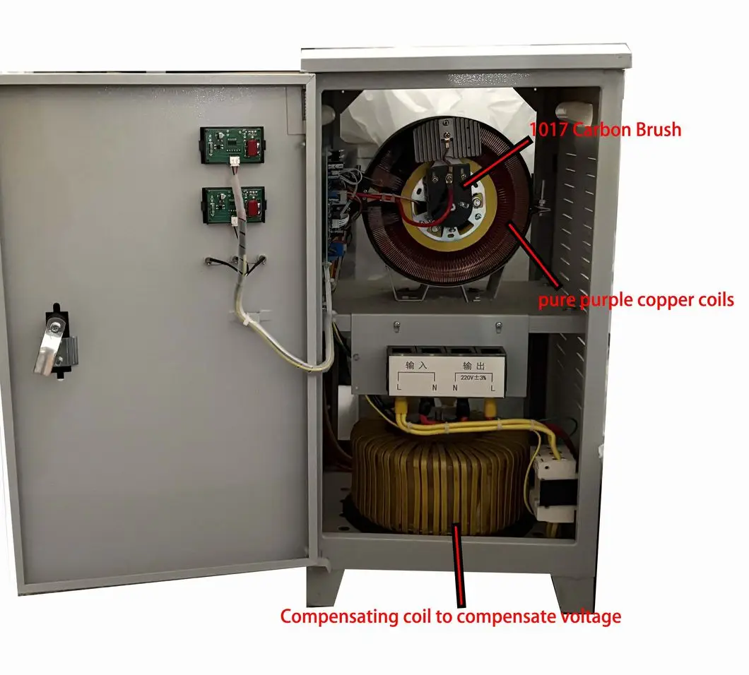 3-60kva Factory Price AVR 10kva Single-phase Servo Motor Voltage Stabilizer Output 220v Copper manufacture
