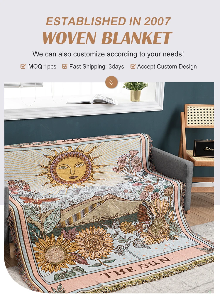 Outdoor Picnic Jacquard Blanket Tapestry Jacquard Woven Variety Of