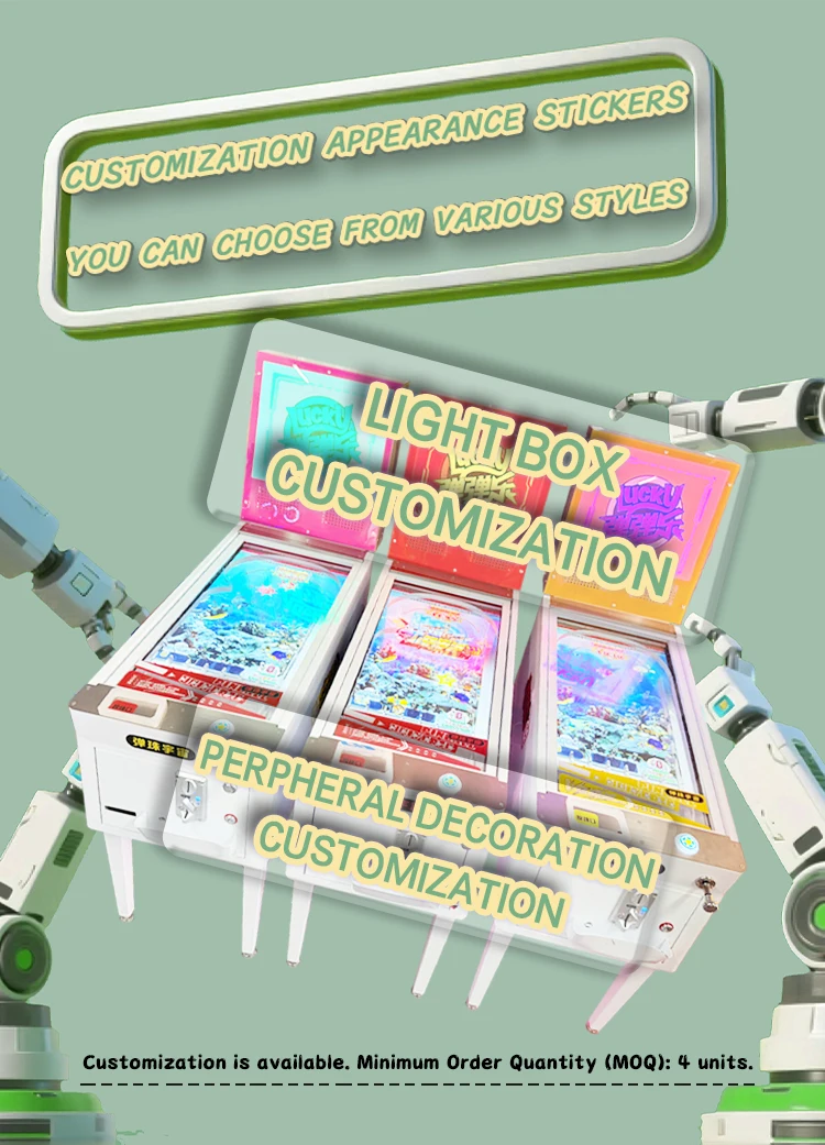 Funpark New Arrivals Coin-Operated Arcade Redemption Machine Happy Bounce Tickets Lottery Games 1 Year Warranty English Metal supplier