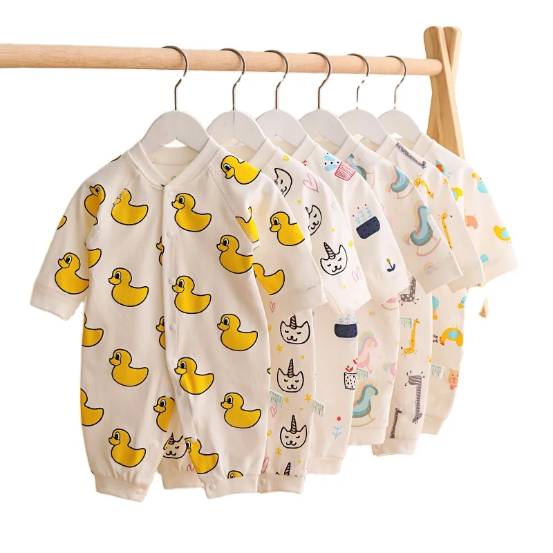 Недорогой хлопковый Детский комбинезон 2021, детская одежда с коротким рукавом, цельная летняя детская одежда унисекс, комбинезон для девочек и мальчиков