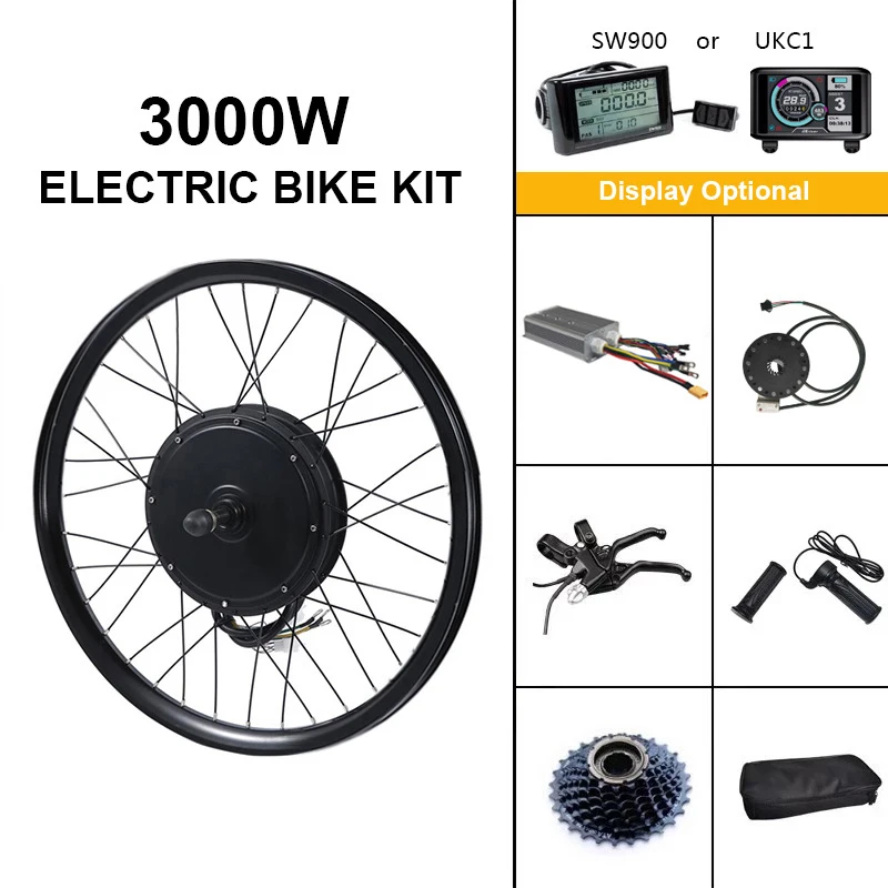 GEB 72V 60V 52V 48V 3000W 5000W 8000W Sail Motor Electric Motorcycle E-bike Conversion Kit with Ebike Battery for Bicycles Bike