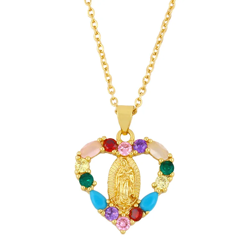 18k Gold Plated Virgin Mary Necklace 