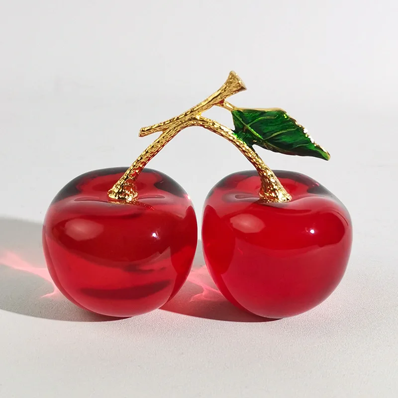 product jy factory wholesale creative crystal fruit red apple crystal home office tabletop centerpiece ornaments decoration-6