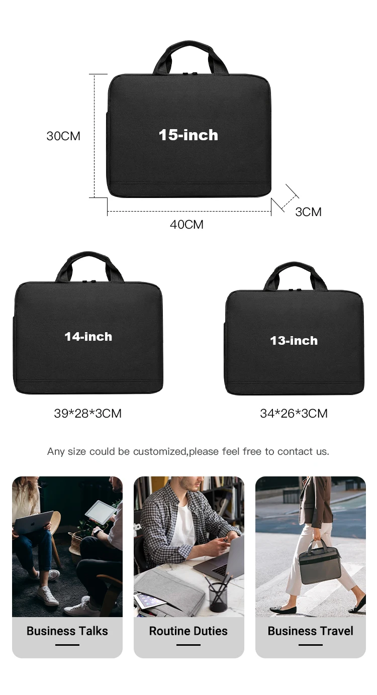 Custom 13/14/15/15.6 Inch Portable Waterproof Canvas Laptop Bag For Men ...