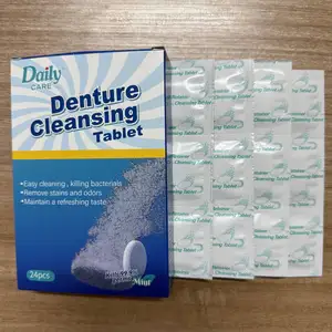 Retainer Cleaning Tablets, Denture Cleanser Tablets for Dental Appliances, Complete Clean, 24 Pcs/Pack