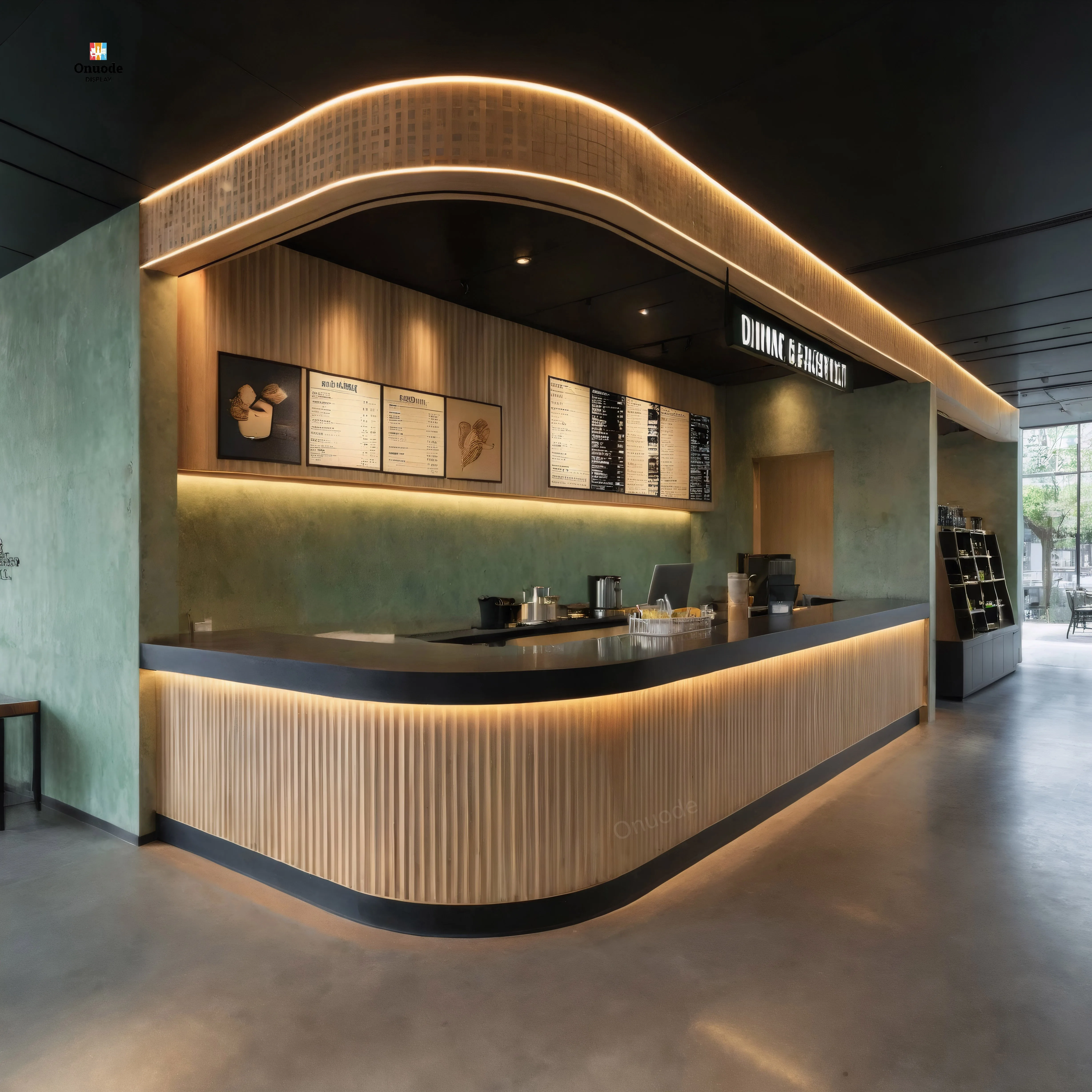 Premium Custom Café Furniture | Stylish Wooden Donut Shop Fixtures | Modern Coffee Bar Counter Design for Sweets & Pastries