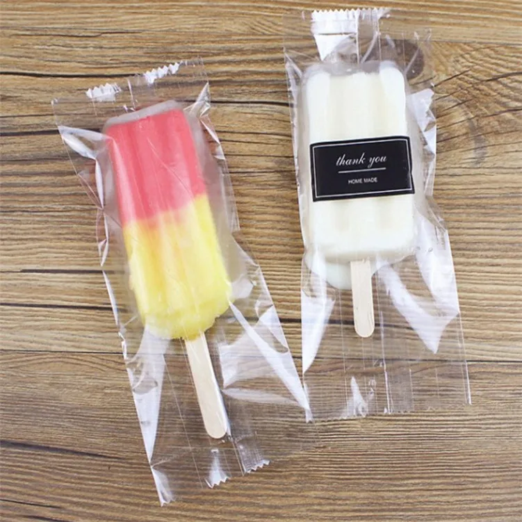  100 Pieces Clear Ice Lolly Cream Bags Plastic Bags and