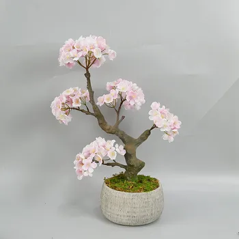 High quality artificial snake peach blossom tree with realistic artificial grass for living room garden setting