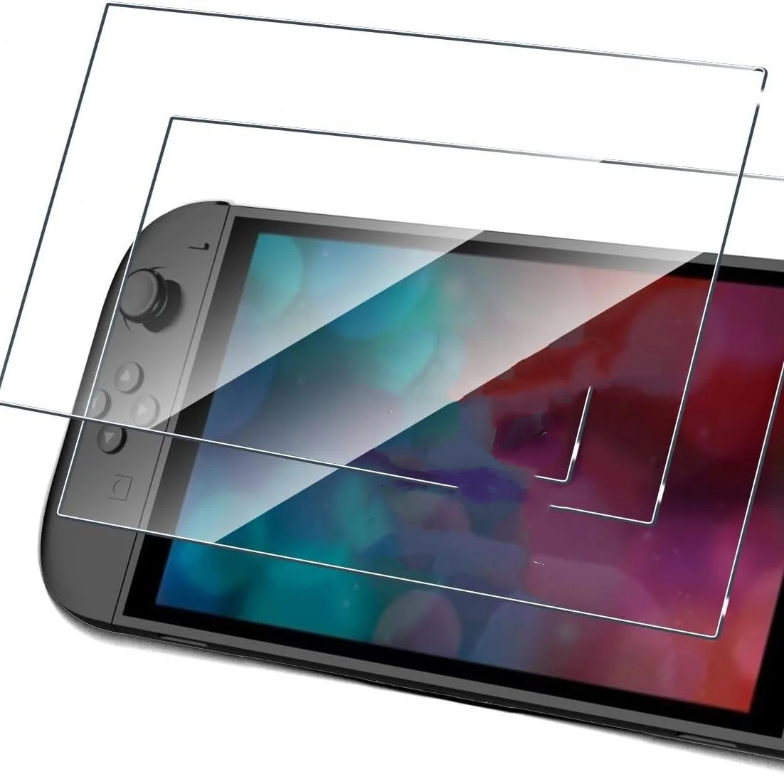 product laudtec hardness tempered glass screen protectors for nintendo switch 2 gaming console tempered film set-5