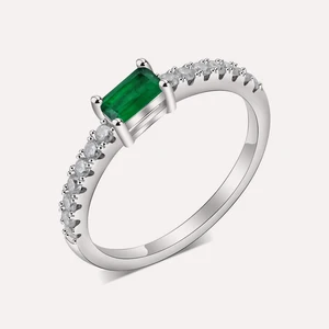 Keiyue Simple Four Prong Engagement Ring 925 Sterling Silver Wedding Band With White Gold Inlay Unisex for Men Women Gift Party