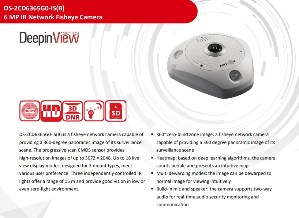 Hk Vision Cctv Camera Ds-2cd63c5g0-ivs Original Hik 12 Mp Ir Network ...