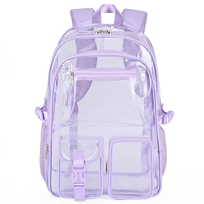 Hotselling Clear Heavy Duty PVC Transparent Cheap Fashion Student Schoolbag Children Backpack Bagpack Kids School Bags