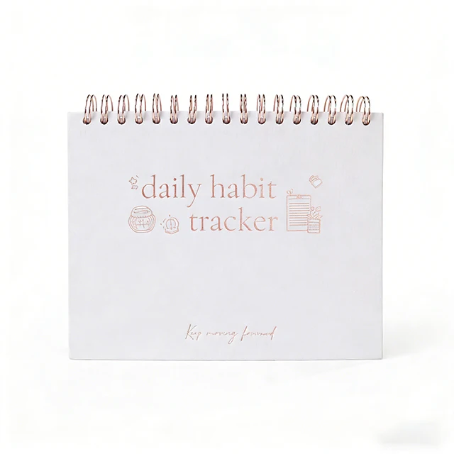 2026 Custom Printing Habit tracker Planner Organizer Diary Daily Wellness Personalized Undated A5 Spiral Notebook