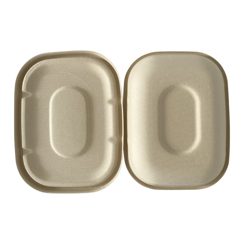 Round Corner Disposable Sugarcane Pulp Lunch Box Leakproof Shallow Food