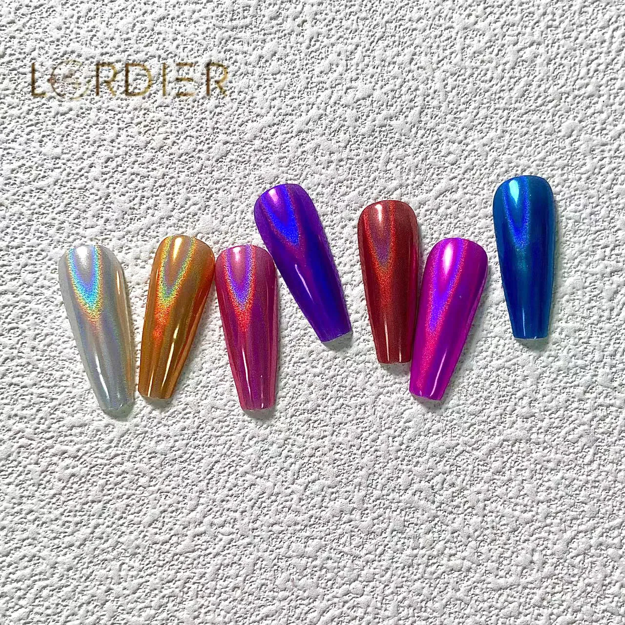 Acrylic Powder Multi Color Fashional Mirror Effect Aluminium Powder Colorful Holographic Powder Cat Eye Nail Polish