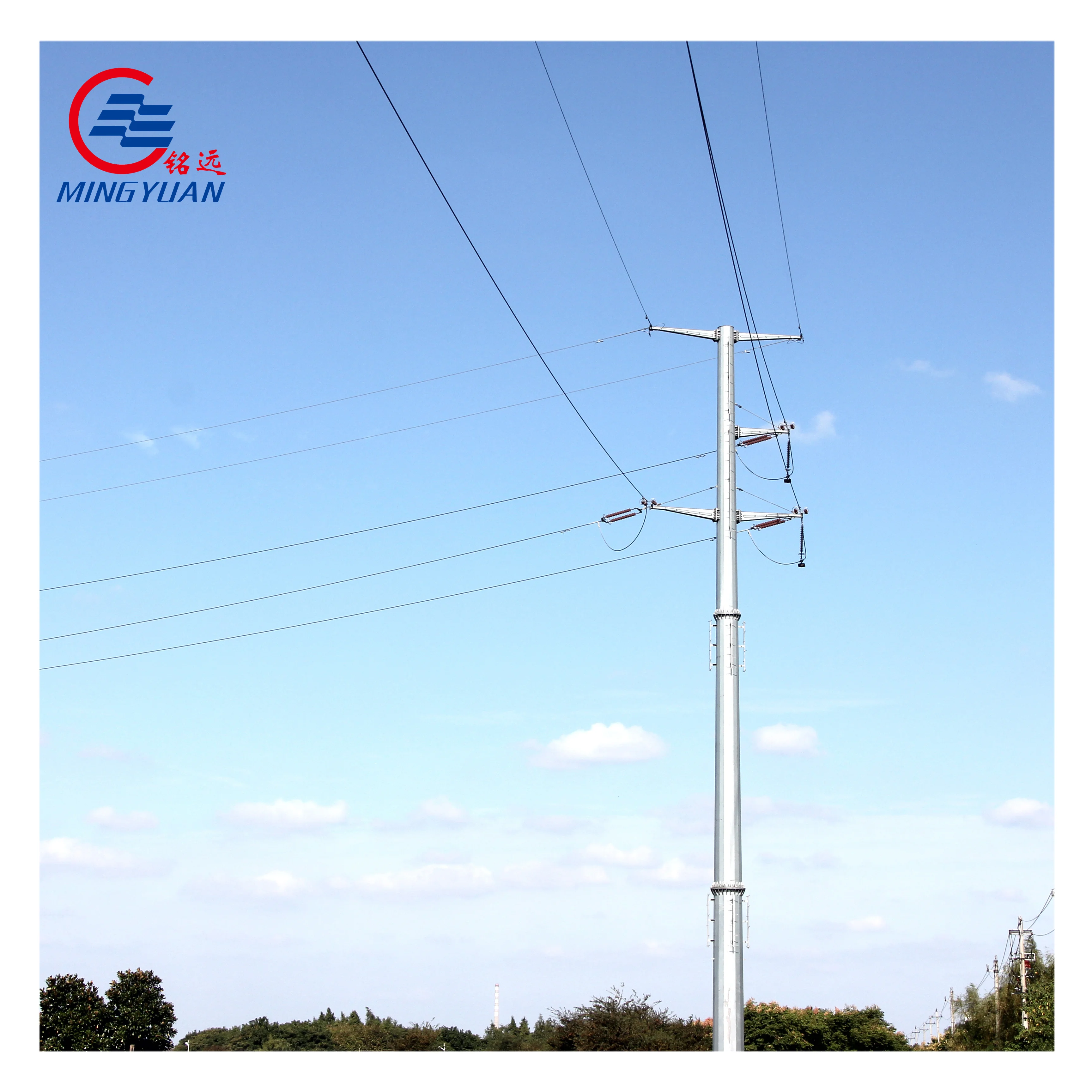 Design Electric Overhead Transmission Electrical Power Pole for Transmission Line