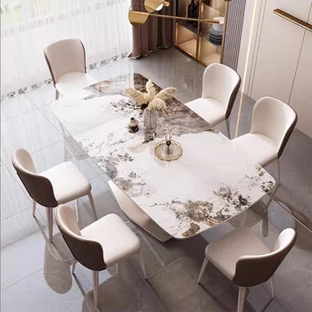 CZ-01 Rock table light luxury household small dining table and chair combination table bright rectangular