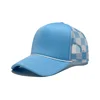 Checkered mesh cap, sky blue