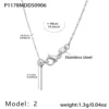 P1178-2 Collana a catena incrociata color acciaio 49 cm
