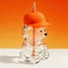 vibrant orange, soda-lime glass