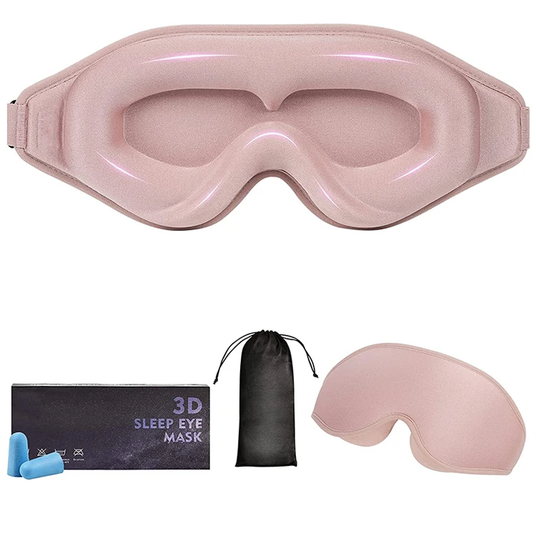 Customized Travel Sleeping Mask zero Pressure 3D Design Comfortable Eye Mask Portable Adjustable Rest and Relax