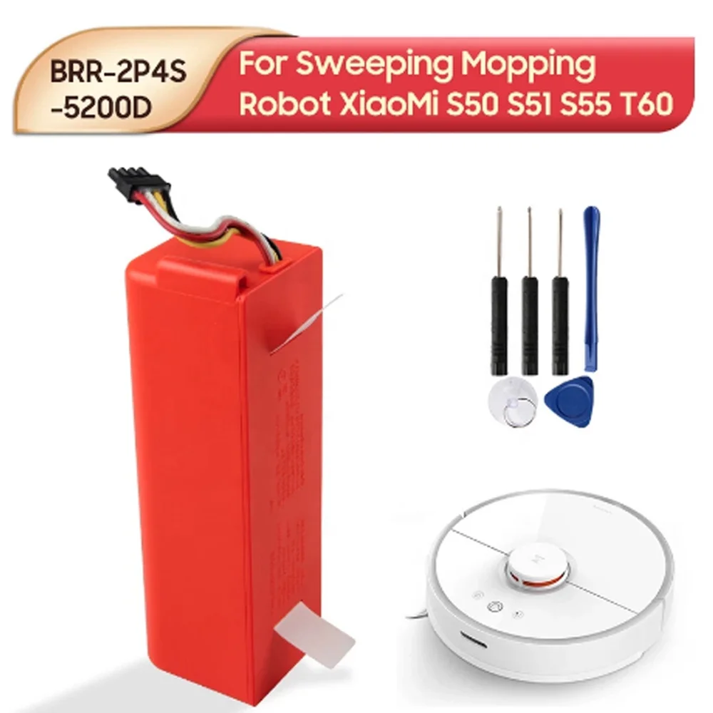 Original Replacement Sweeping Mopping Robot Vacuum Cleaner 5200mAh  BRR-2P4S-5200D Battery for XIAOMI Roborock S50 S51 S55 T60