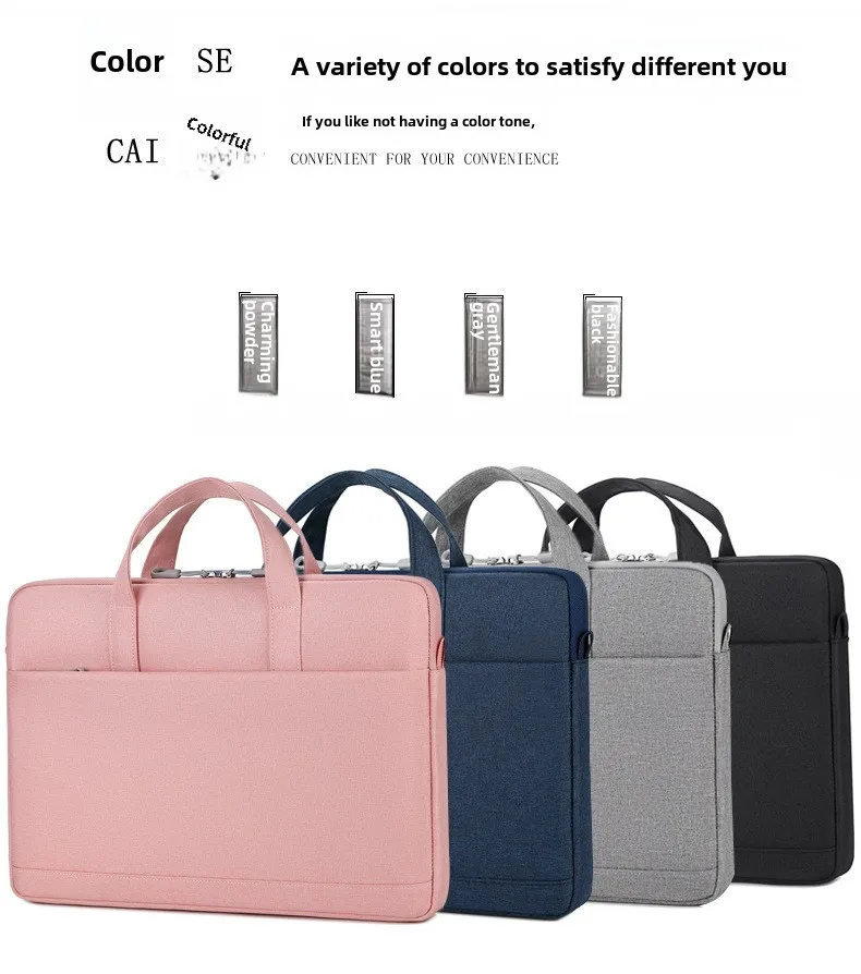 156inch notebook shoulder bag portable computer protective sleeve with horizontal tablet liner made of pu-2