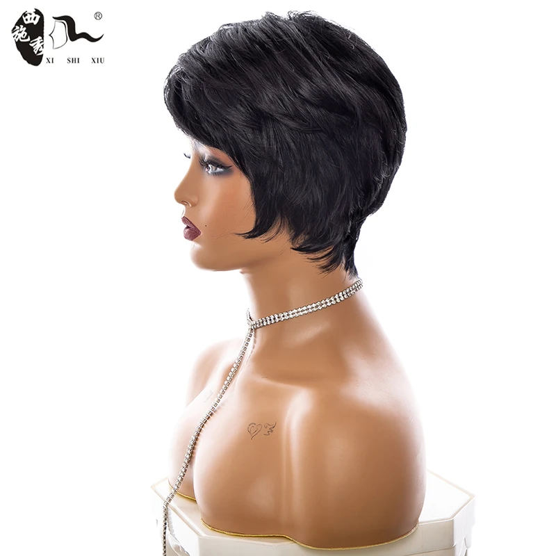 XISHIXIU Hair Wholesale vendors Ombre Blonde  Brown BURG Short Straight natural wig Synthetic hair Wigs for Women