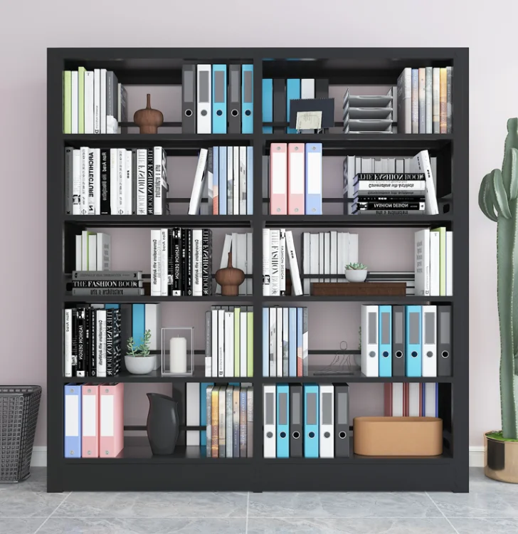 Customized Six-layer Bookshelf Library Popular Design Steel Bookrack