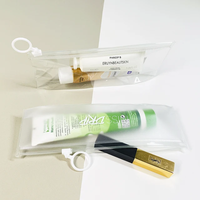Manufacturer Waterproof Transparent PVC Cosmetic Custom Toiletry Bag  Zip Lock Bag