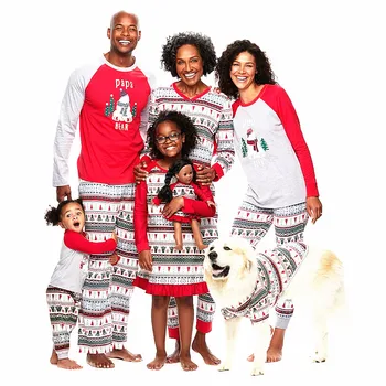 Family Matching Outfits Christmas Pajamas Sets Adult Kids Cute Nightwear Pyjamas Sleepwear Suit