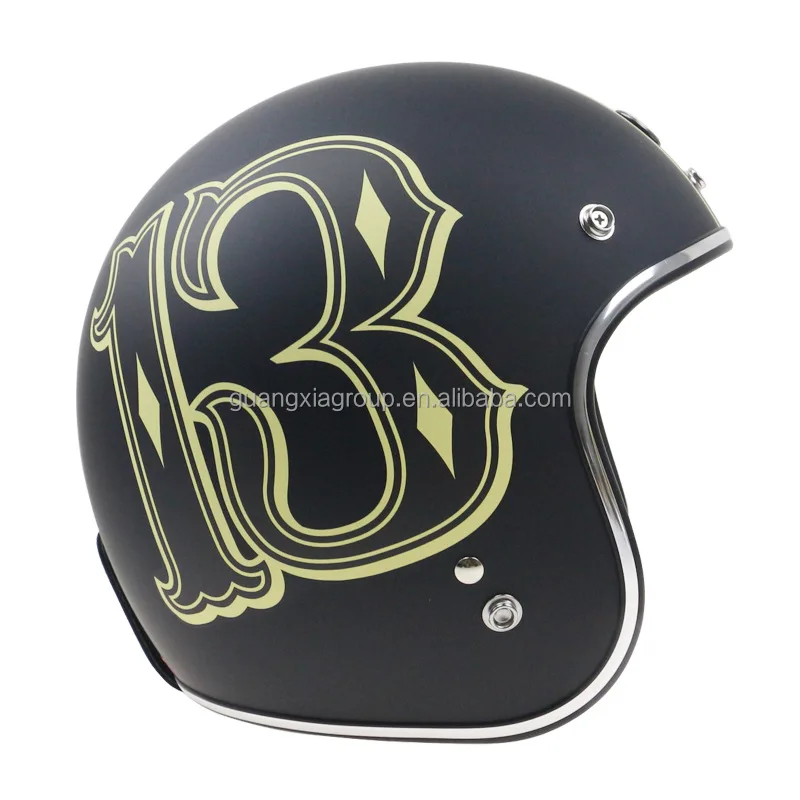 lucky thirteen半ヘル Lucky Thirteen Vintage Motorcycle Helmet - Classic Half Face