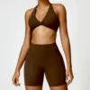 Reggiseno e Shorts Marrone