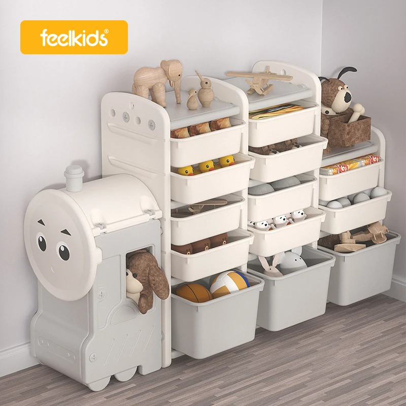 Feelkids Top Selling Modern Plastic Kids' Cabinets for Toy Storage in School Living Room Bathroom Supermarket